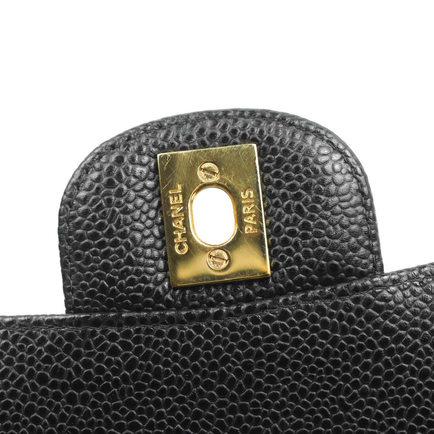 Chanel Classic M/L Medium Double Flap Black Caviar Gold Hardware