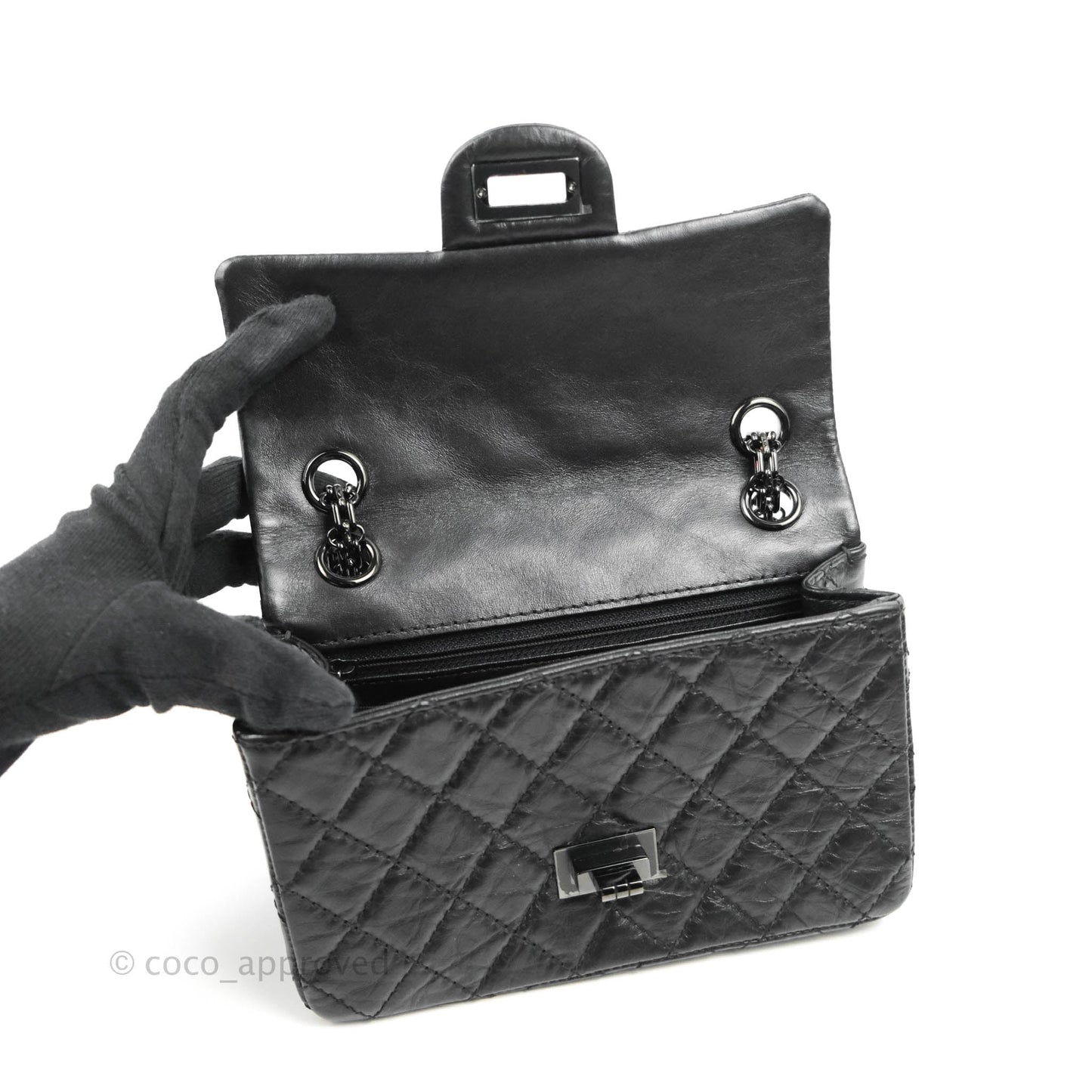 Chanel Mini Reissue 224 So Black Aged Calfskin Black Hardware