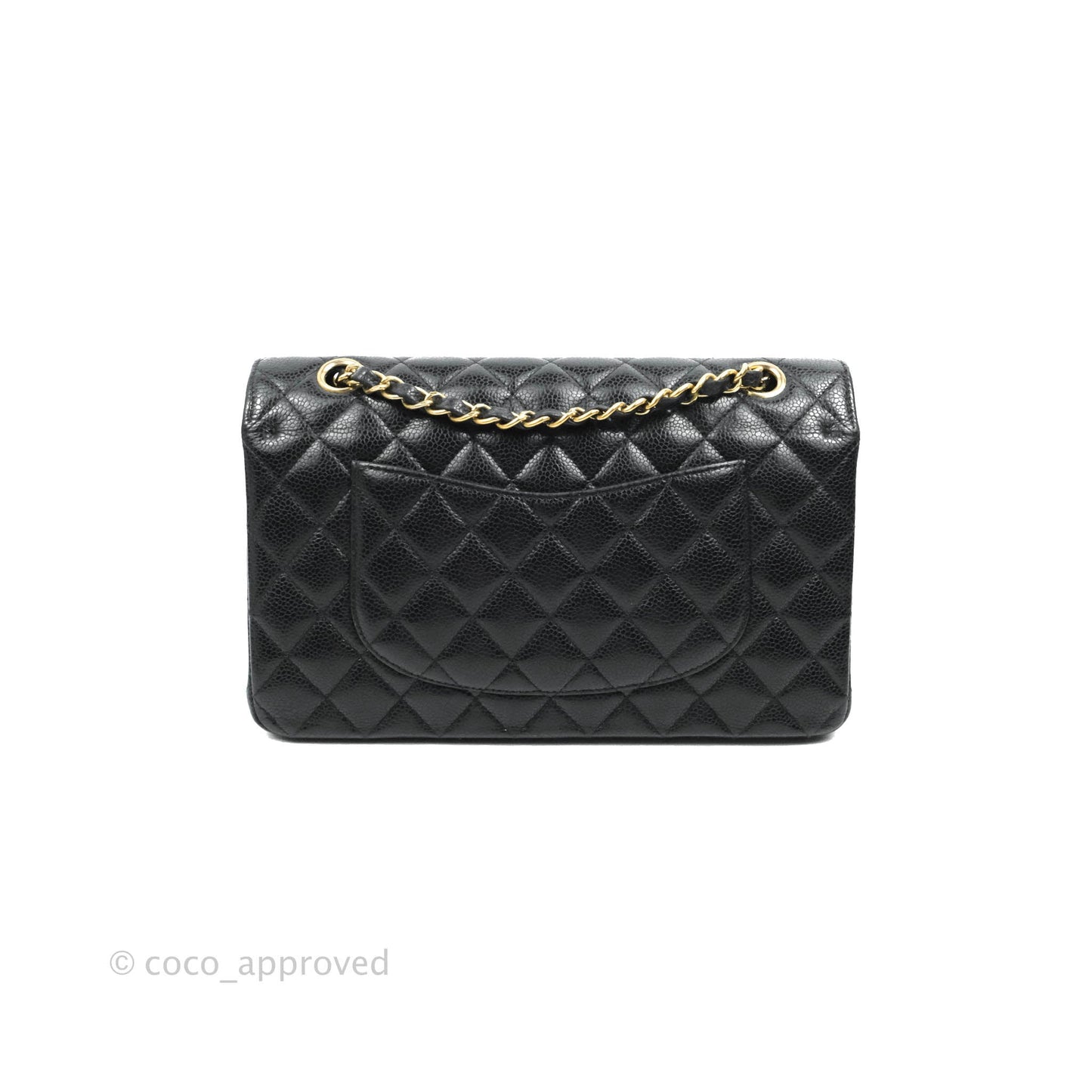 Chanel Classic M/L Medium Double Flap Black Caviar Gold Hardware