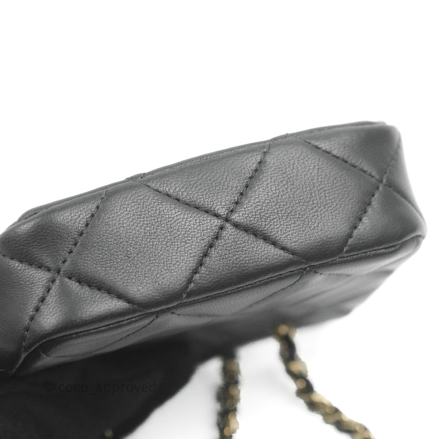 Chanel Mini Clutch With Chain Black Lambskin Gold Hardware 22C