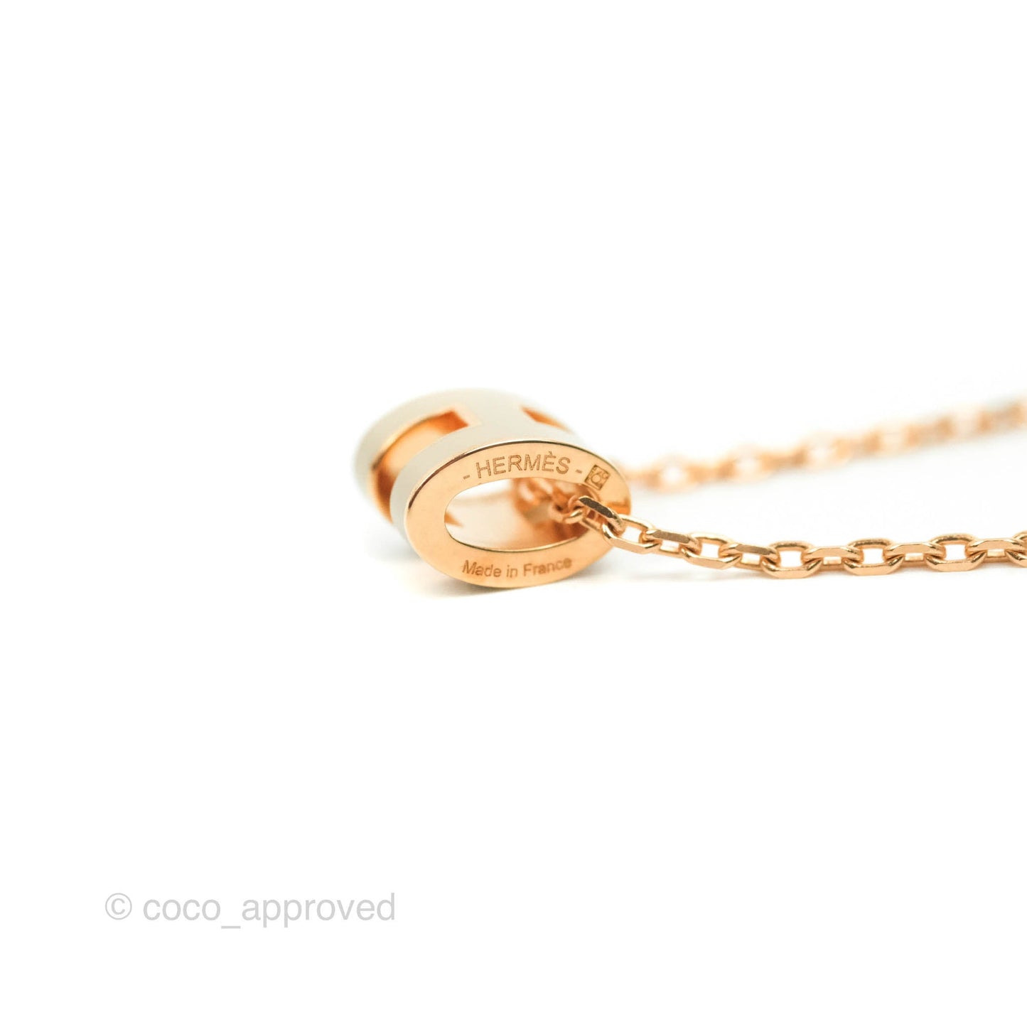 Hermès Mini Pop H Marron Glace Pendant Necklace Rose Gold Hardware
