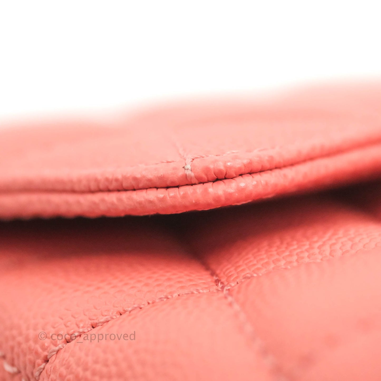Chanel Small Quilted Coco Handle Coral Pink Caviar Gold Hardware