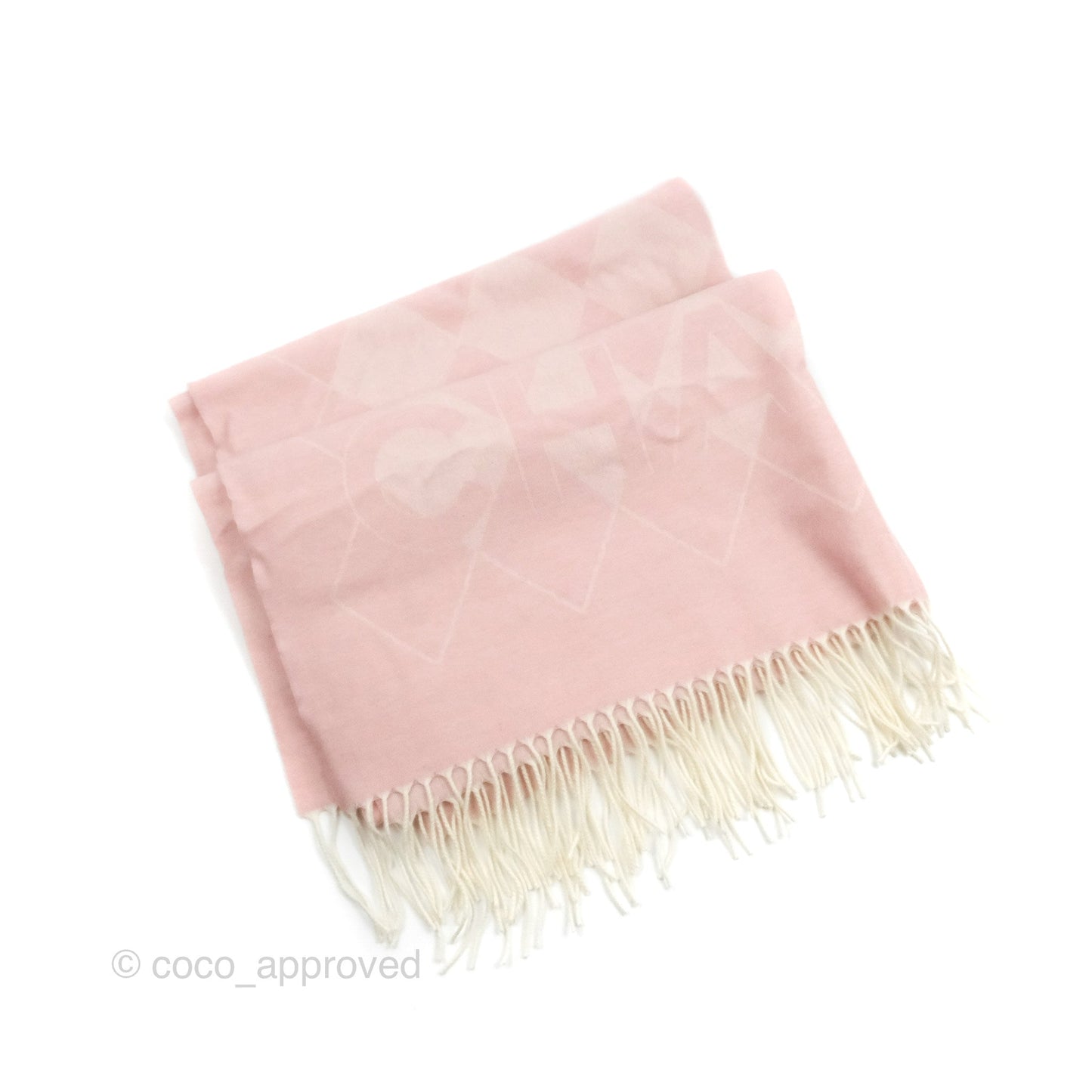 Chanel Cashmere Fringe Scarf Pink