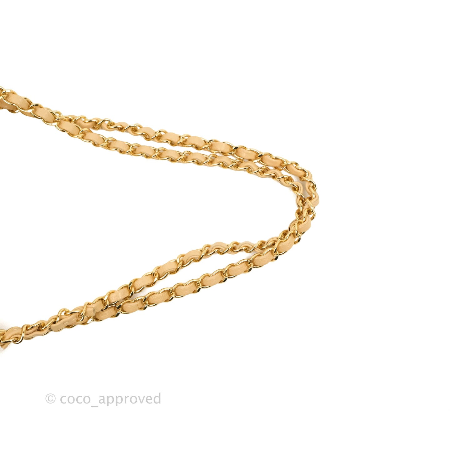 Chanel Classic M/L Medium Flap Quilted Beige Caviar Gold Hardware