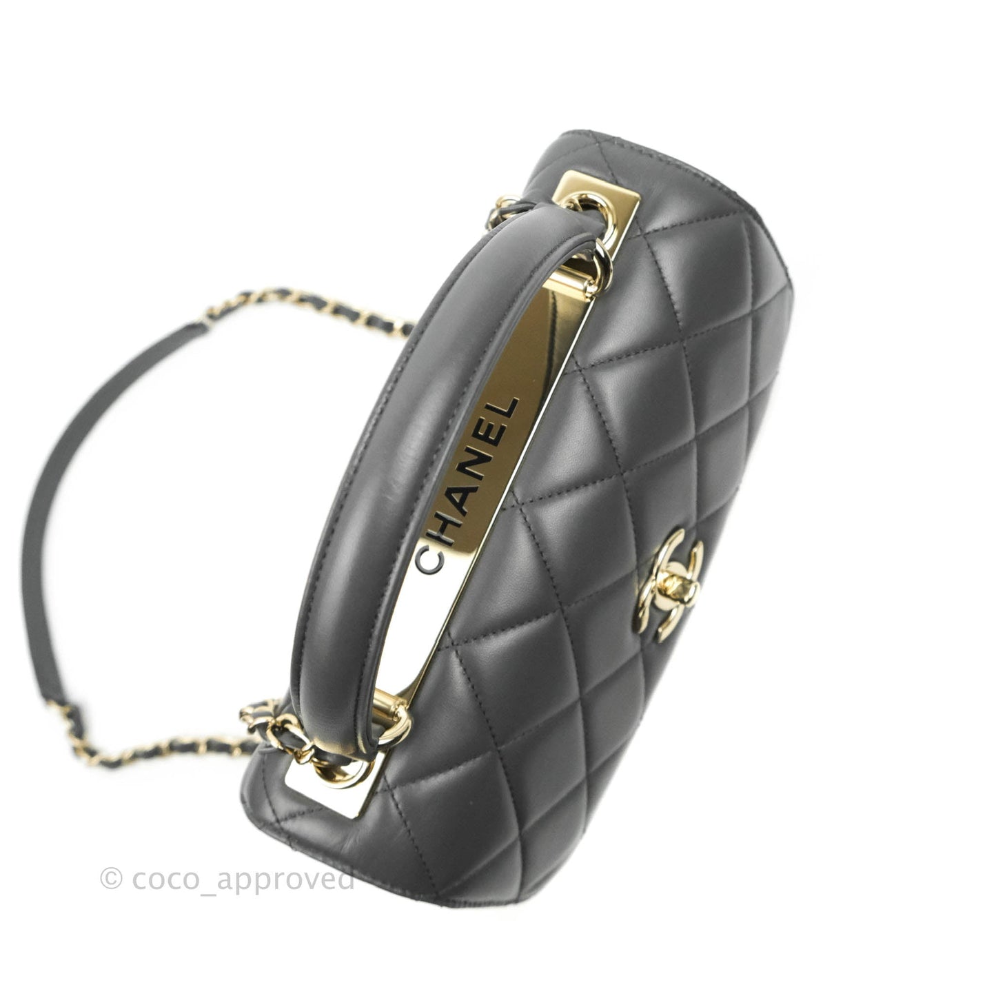 Chanel Small Trendy CC Dark Grey Lambskin Gold Hardware 21K