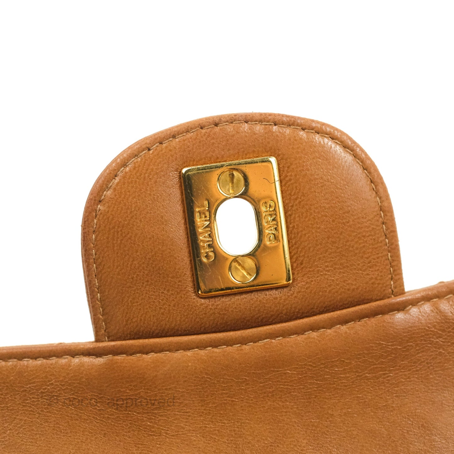Chanel Vintage Double-sided Small Flap Brown Caramel Lambskin 24K Gold Hardware