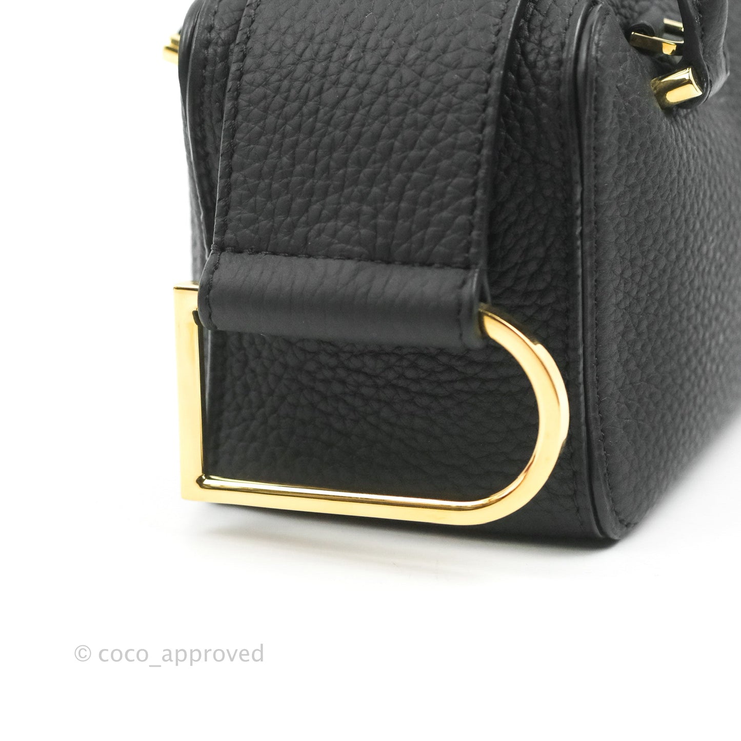 Delvaux Cool Box Nano Taurillon Soft Grained Calfskin Black Gold Hardware