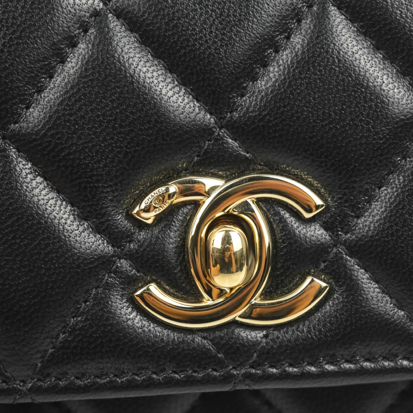 Chanel Mini Quilted Trendy CC Clutch With Chain Black Lambskin Gold Hardware