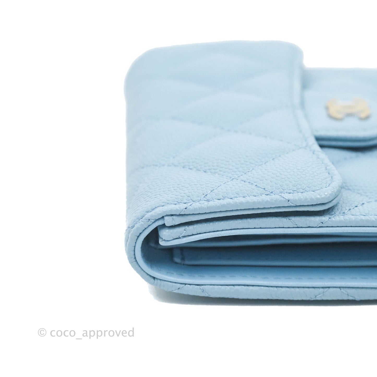 Chanel Classic Flap Wallet Blue Caviar Gold Hardware