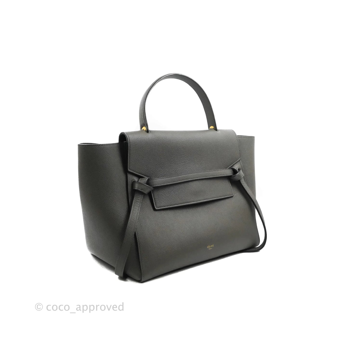 Celine Mini Belt Bag Grey Grained Calfskin Gold Hardware