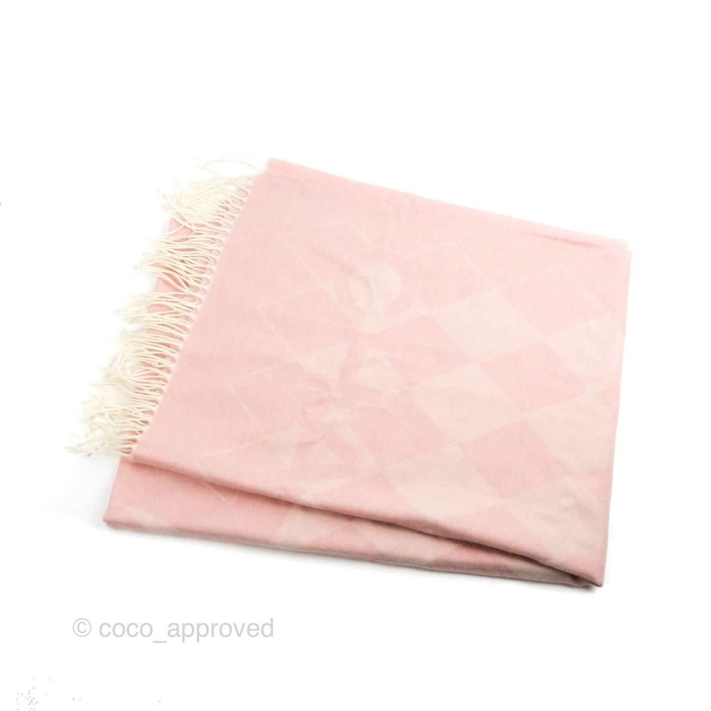 Chanel Cashmere Fringe Scarf Pink