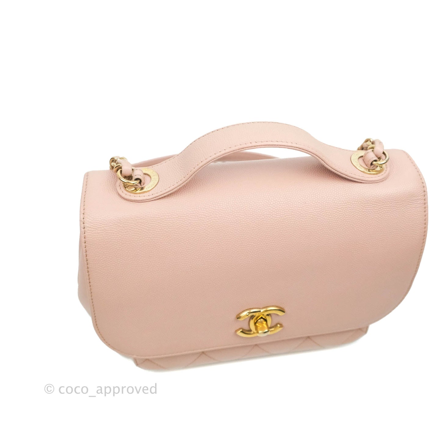 Chanel Quilted Medium Business Affinity Flap Pink Caviar Gold Hardware
