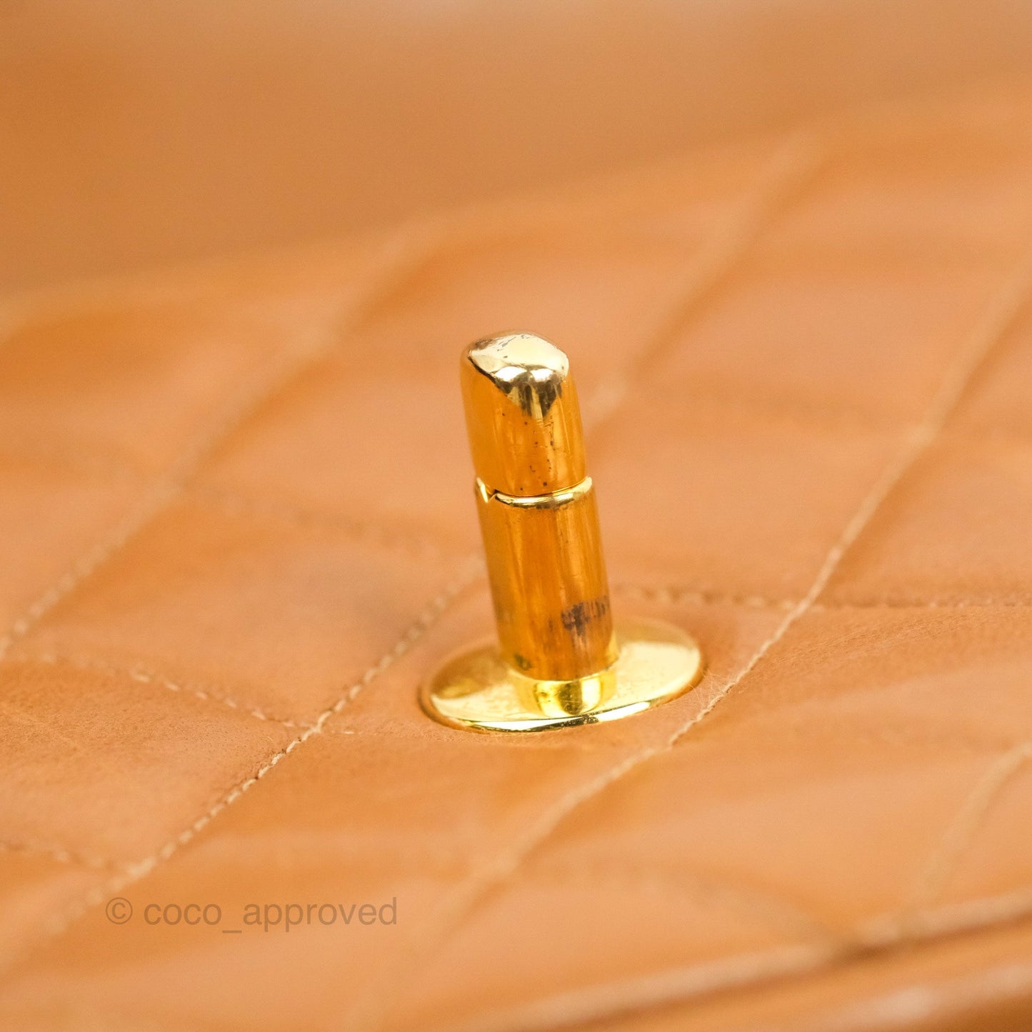 Chanel Vintage Double-sided Small Flap Brown Caramel Lambskin 24K Gold Hardware