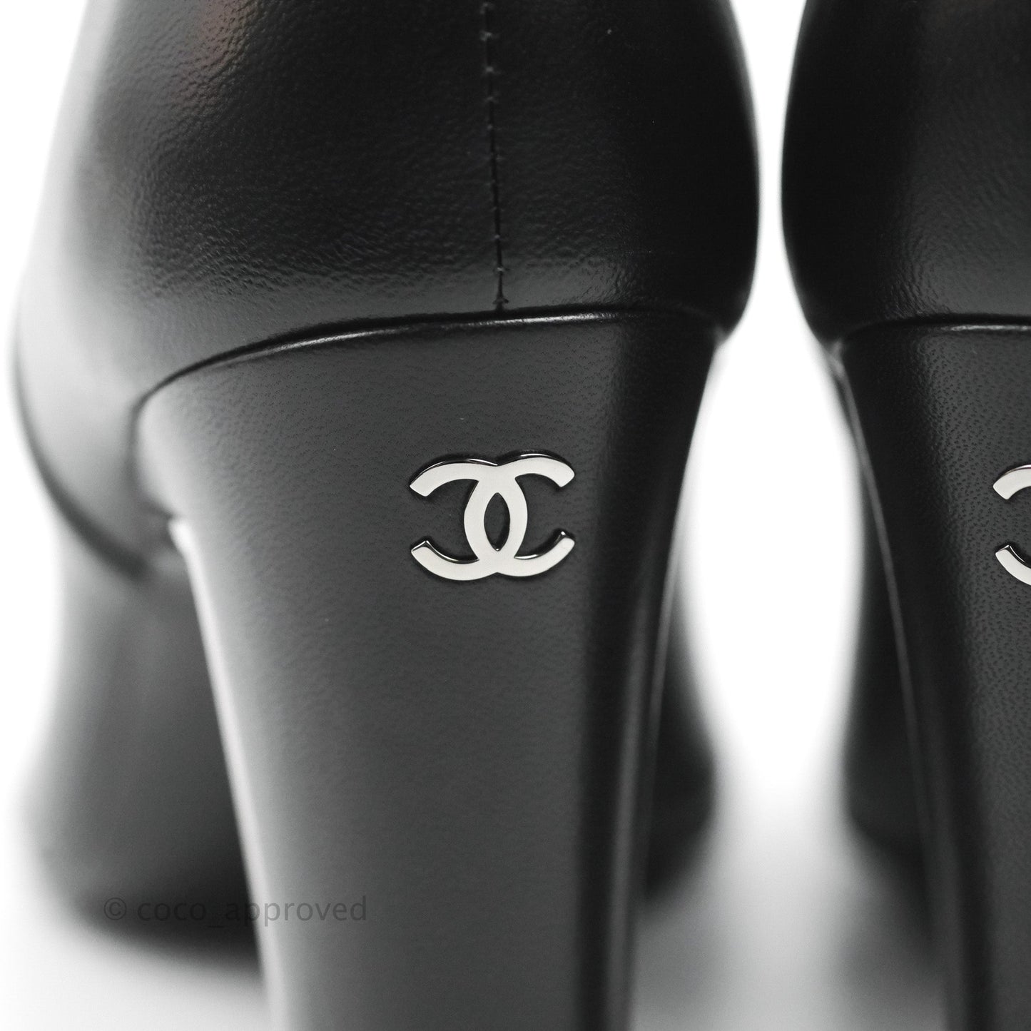 Chanel Leather Boots Black Size 39C
