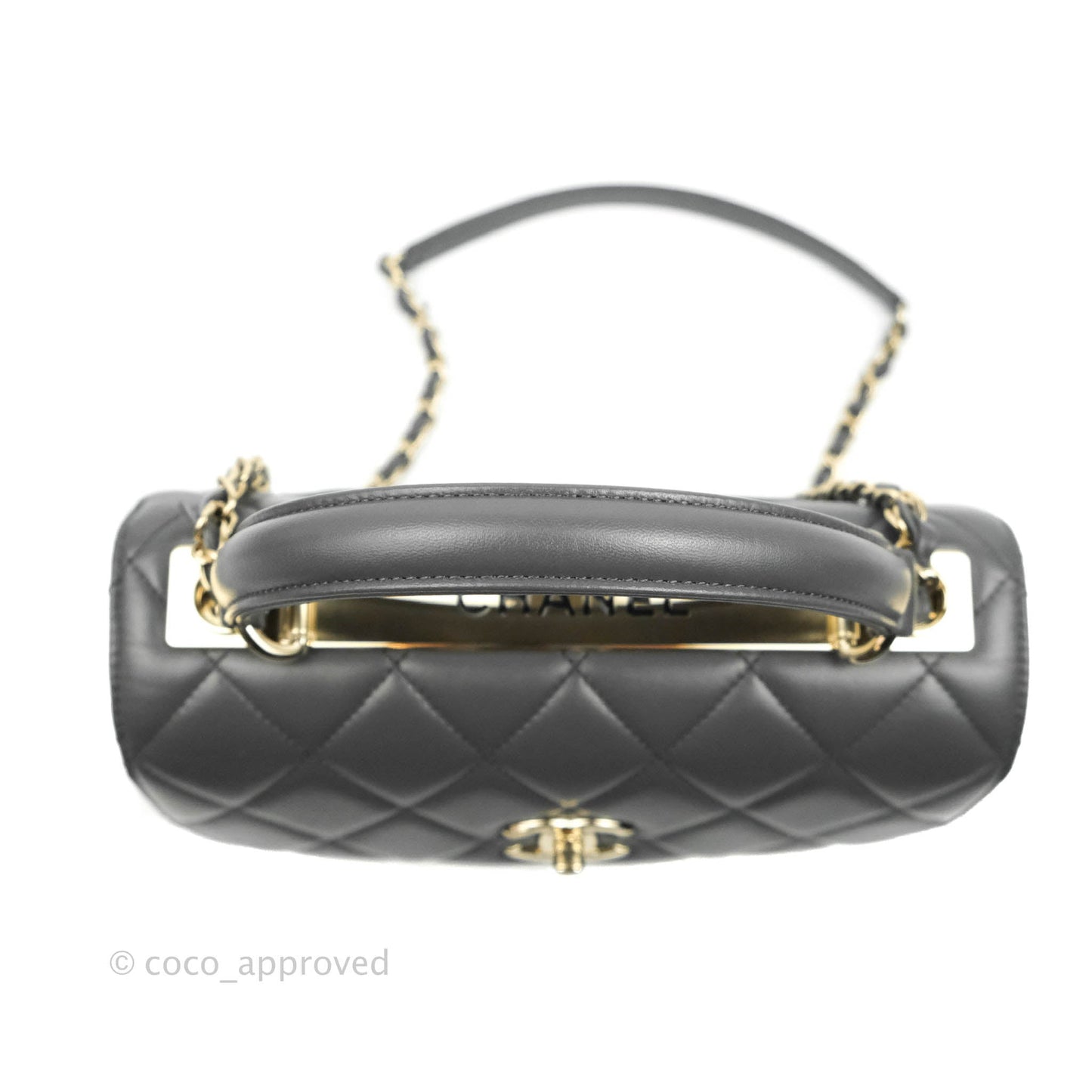 Chanel Small Trendy CC Dark Grey Lambskin Gold Hardware 21K