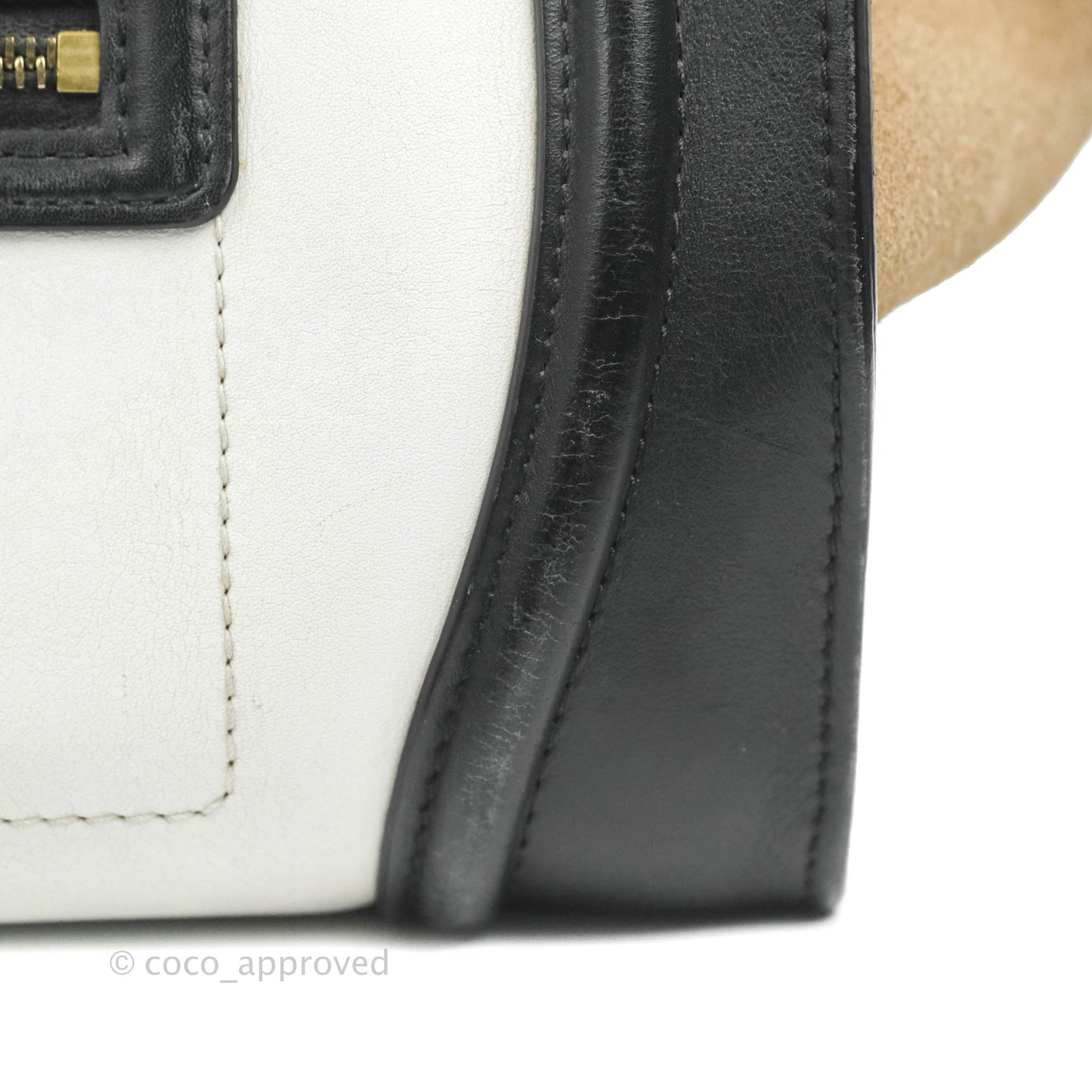 Celine Mini Luggage Bag Black/White/Brown Calfskin