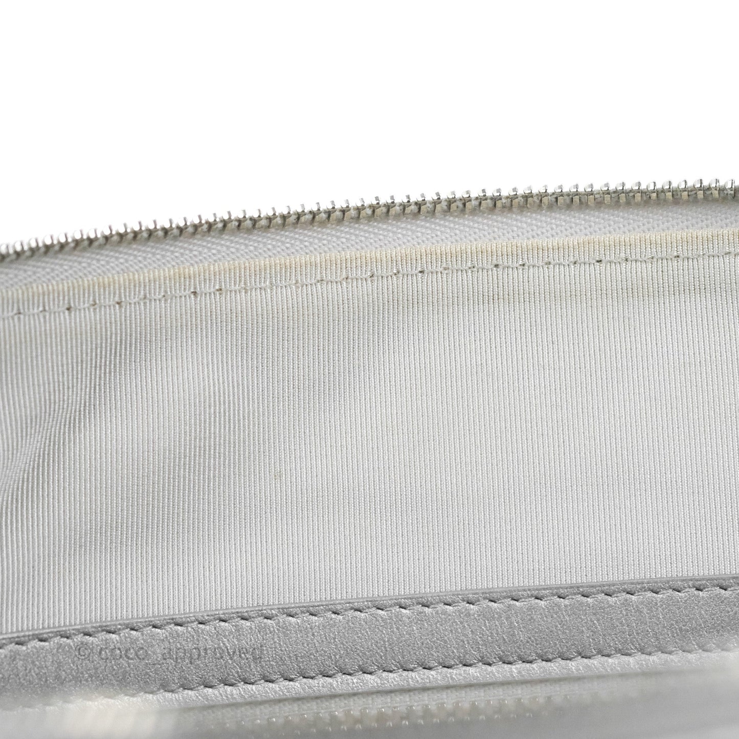 Chanel Quilted Large O Case Metallic Silver With Charms