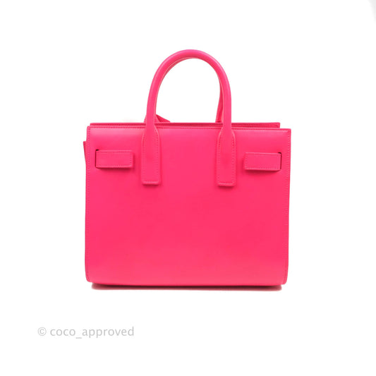 Saint Laurent Nano Classic Sac De Jour Neo Pink Smooth Calfskin Gold Hardware