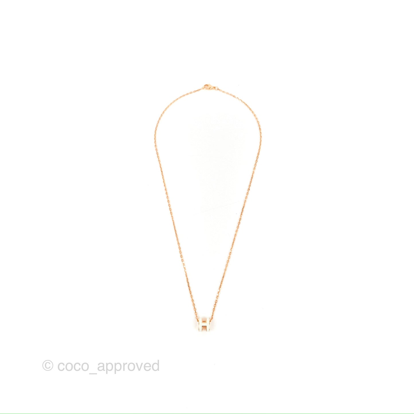 Hermès Mini Pop H Pendant Necklace Vert Fizz Rose Gold Hardware
