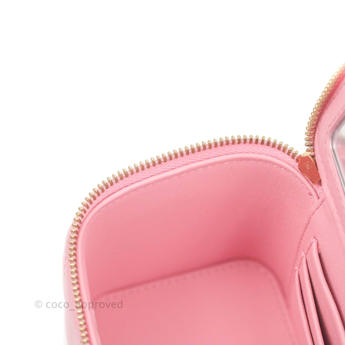 Chanel Vanity Rectangular with Top Handle Pick Me Up Pink Lambskin Aged Gold Hardware 22S