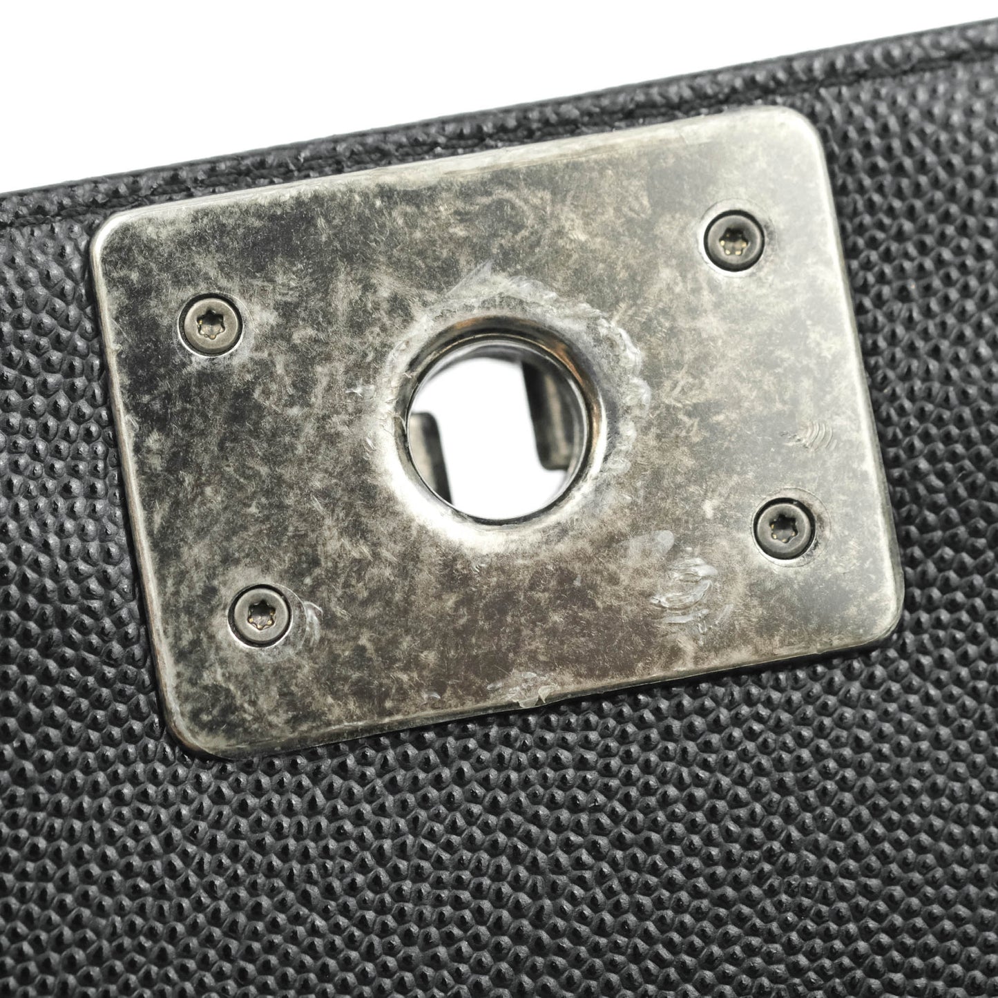Chanel Boy Quilted Medium Black Caviar Ruthenium Hardware