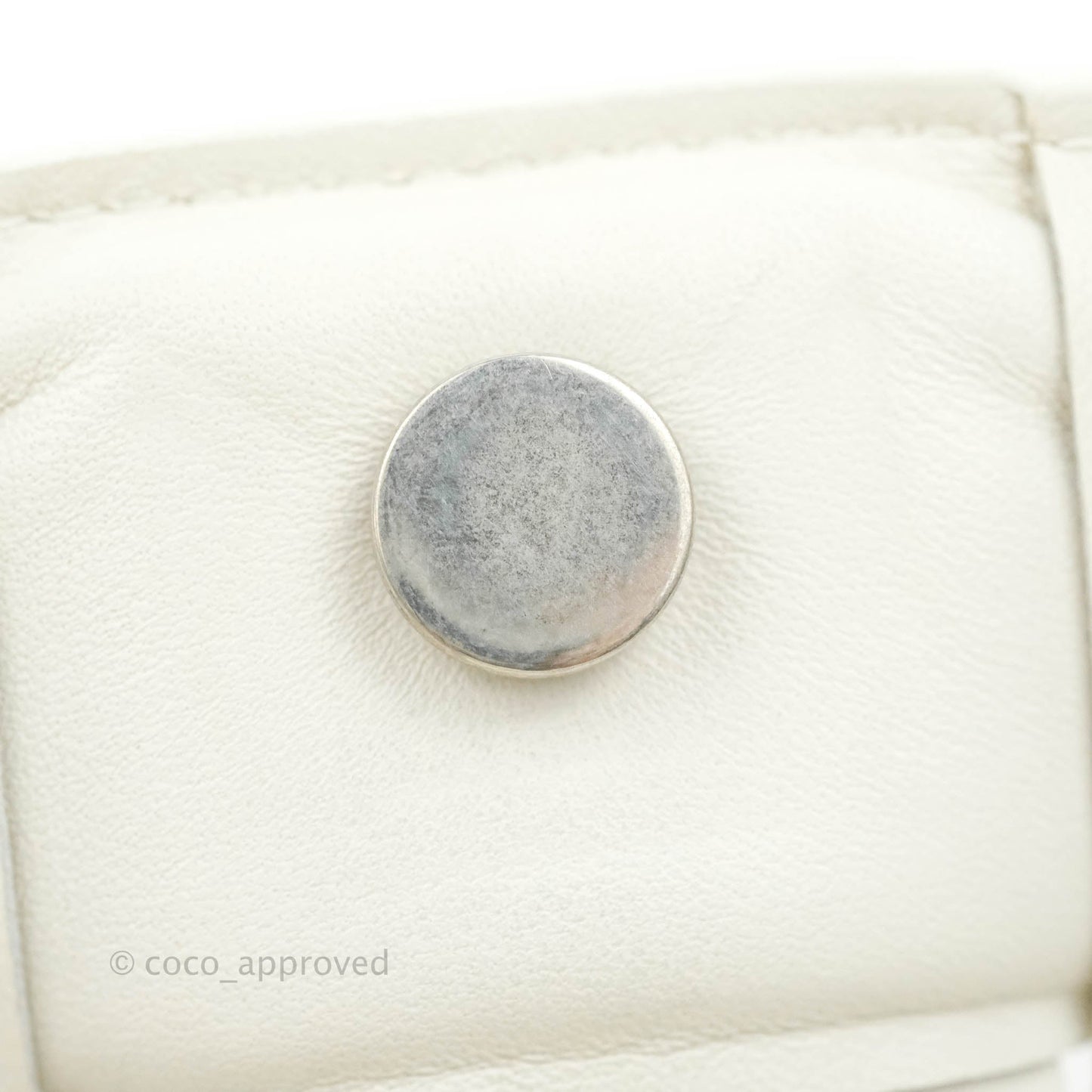 Bottega Veneta Padded Cassette Shoulder Bag Intrecciato White Lambskin Silver Hardware