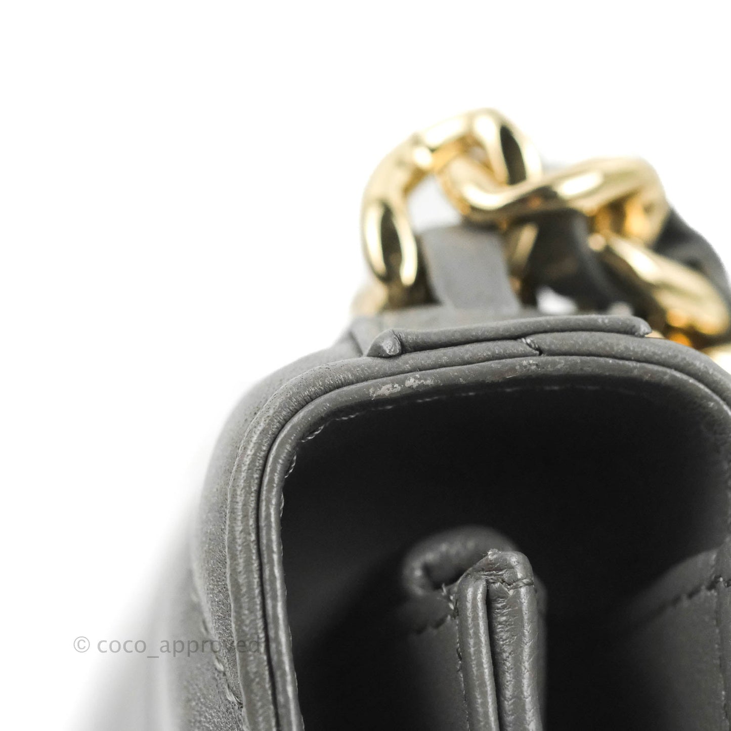 Chanel 19 Wallet on Chain WOC Dark Grey Lambskin Mixed Hardware