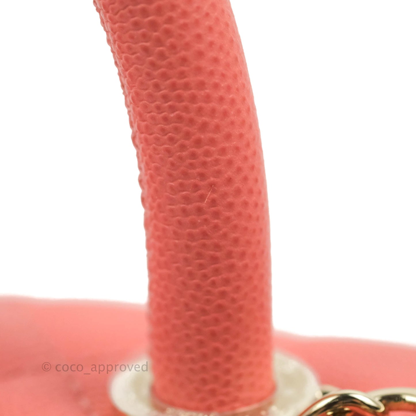 Chanel Small Quilted Coco Handle Coral Pink Caviar Gold Hardware