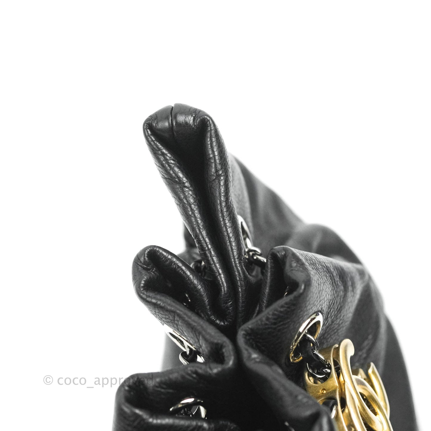 Chanel Small Gabrielle Drawstring Bag Black Calfskin