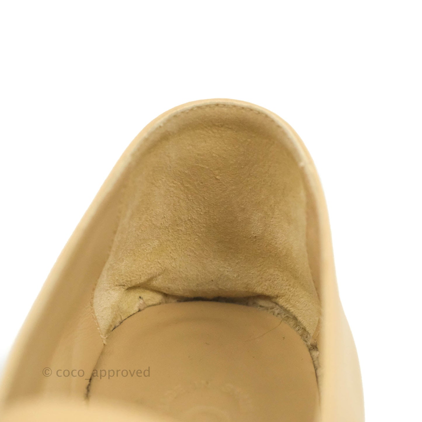 Chanel Espadrille Beige Black Leather Size 37