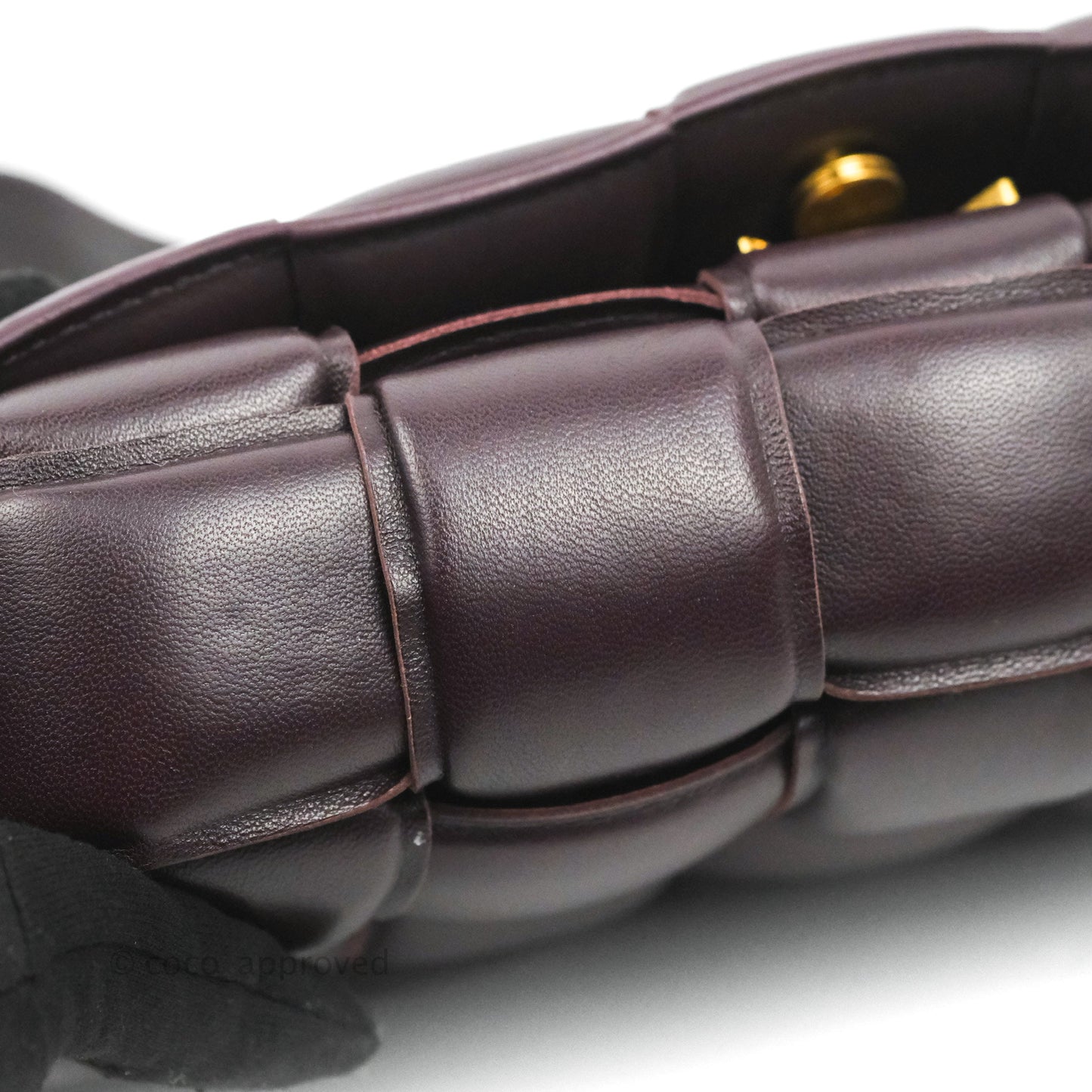 Bottega Veneta Padded Cassette Shoulder Bag Grape Lambskin Gold Hardware