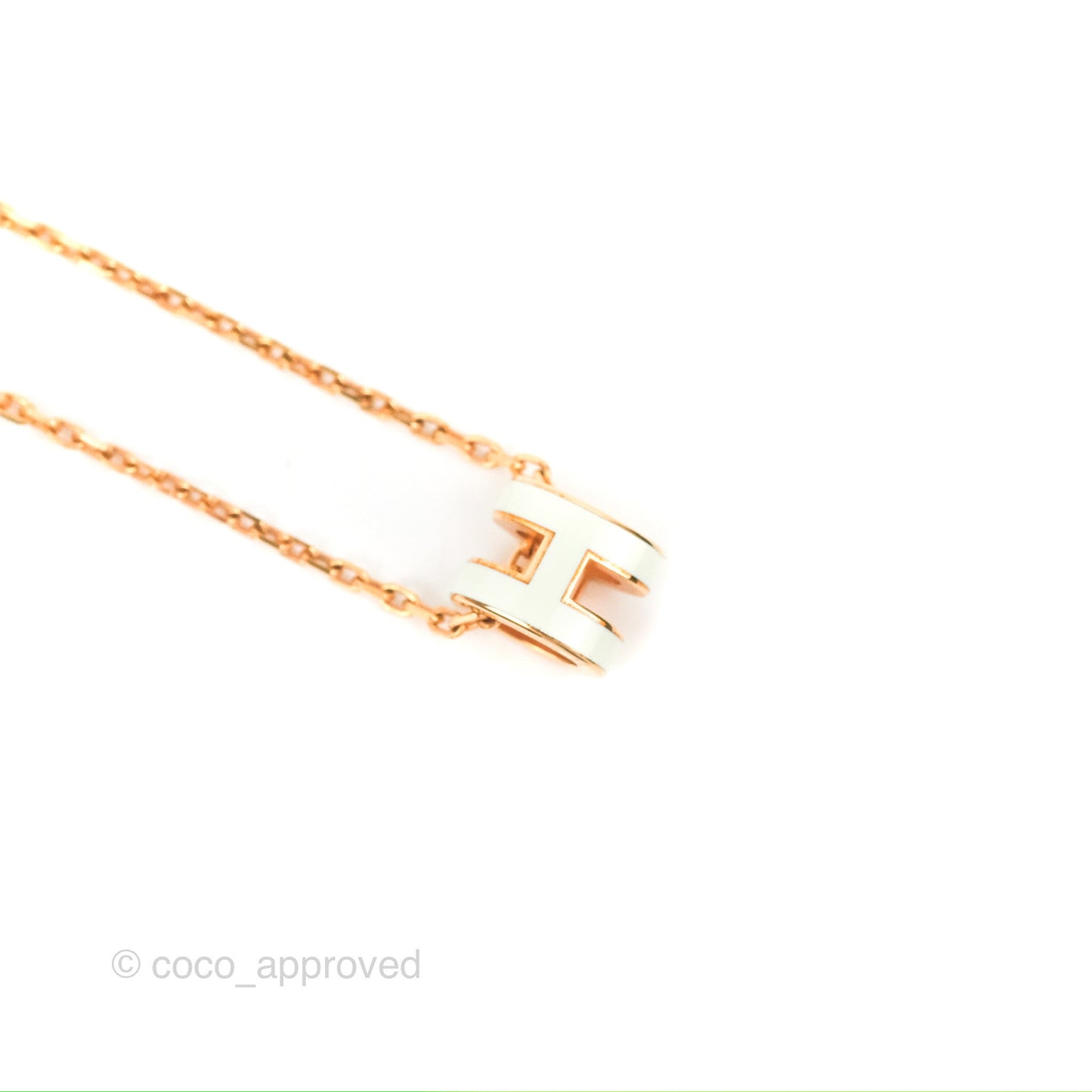 Hermès Mini Pop H Pendant Necklace Vert Fizz Rose Gold Hardware