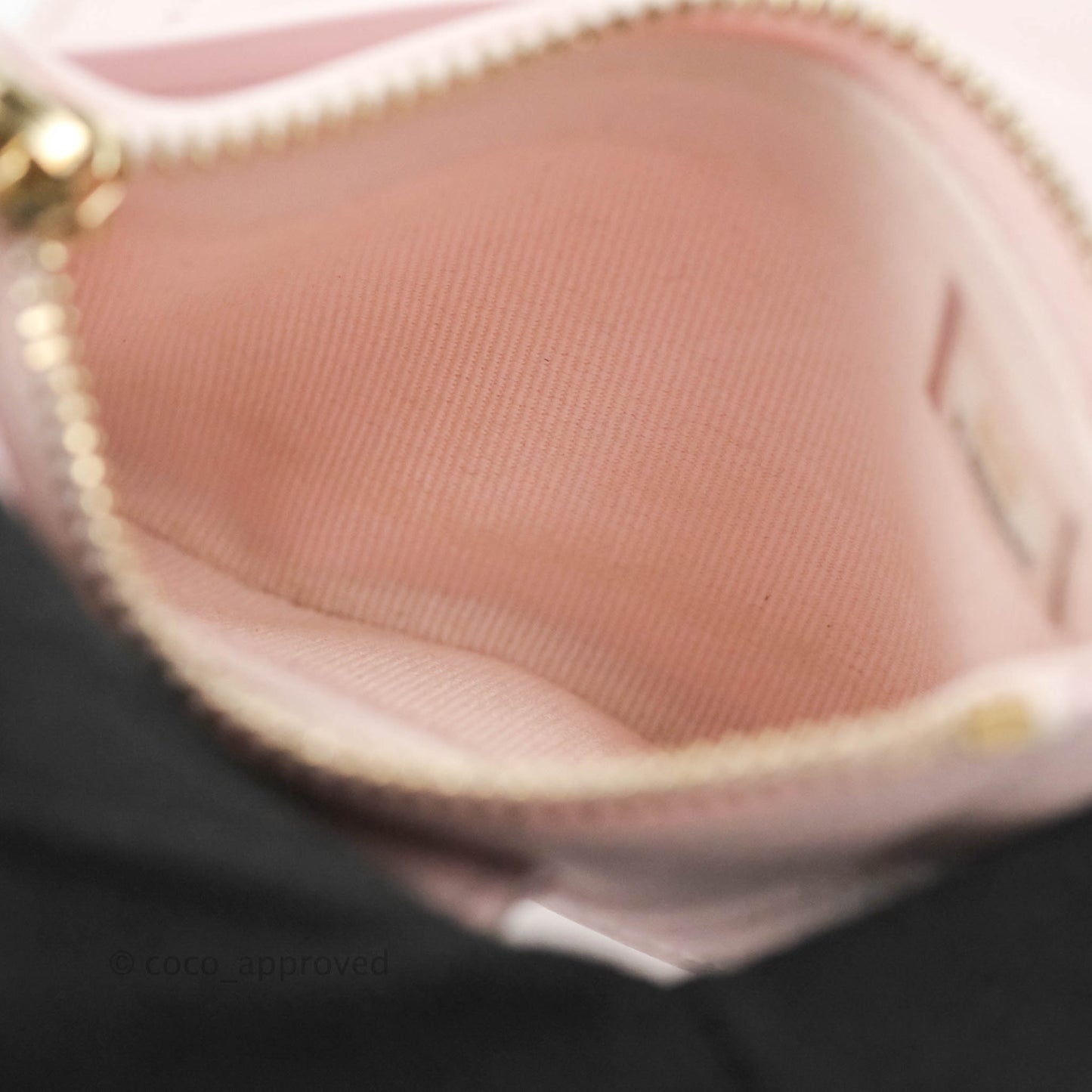 Chanel Folded Double Zip Coin Case Card Pink Caviar Gold Hardware
