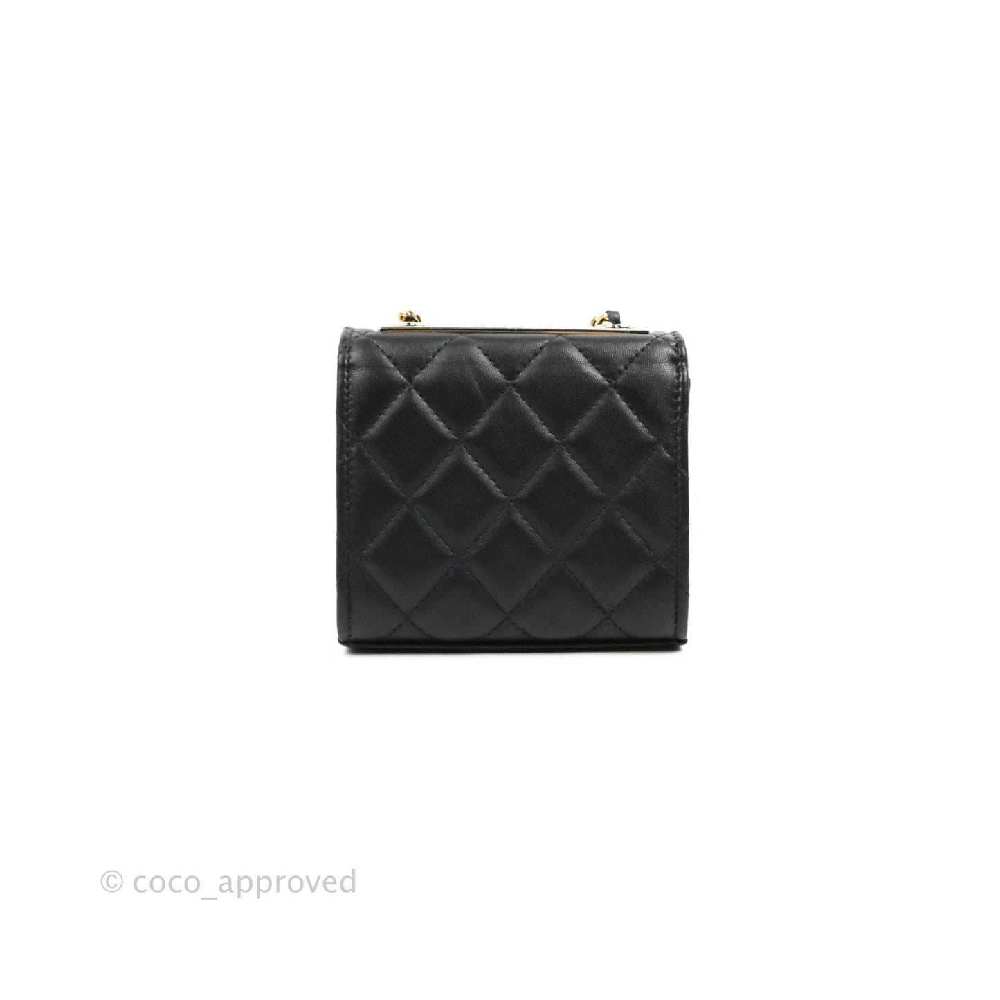 Chanel Mini Quilted Clutch With Chain Black Lambskin Gold Hardware 22S