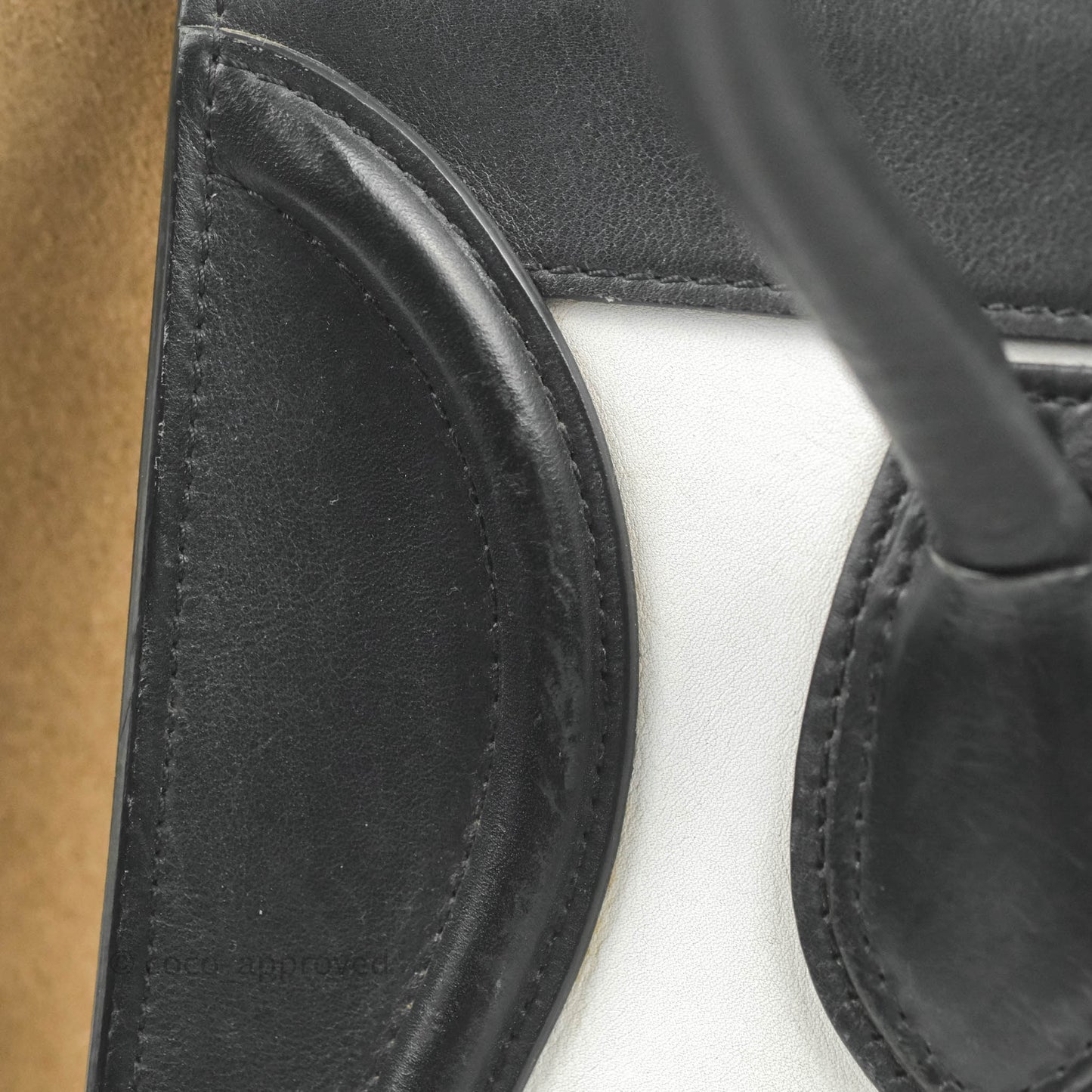 Celine Mini Luggage Bag Black/White/Brown Calfskin