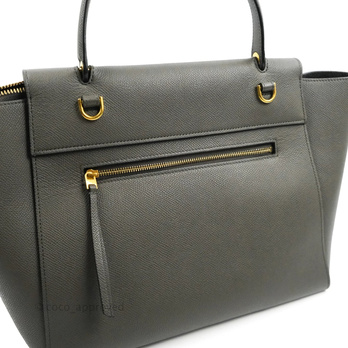 Celine Mini Belt Bag Grey Grained Calfskin Gold Hardware