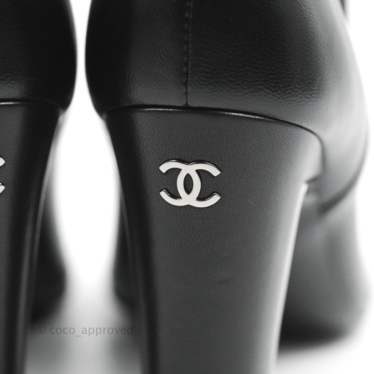 Chanel Leather Boots Black Size 39C