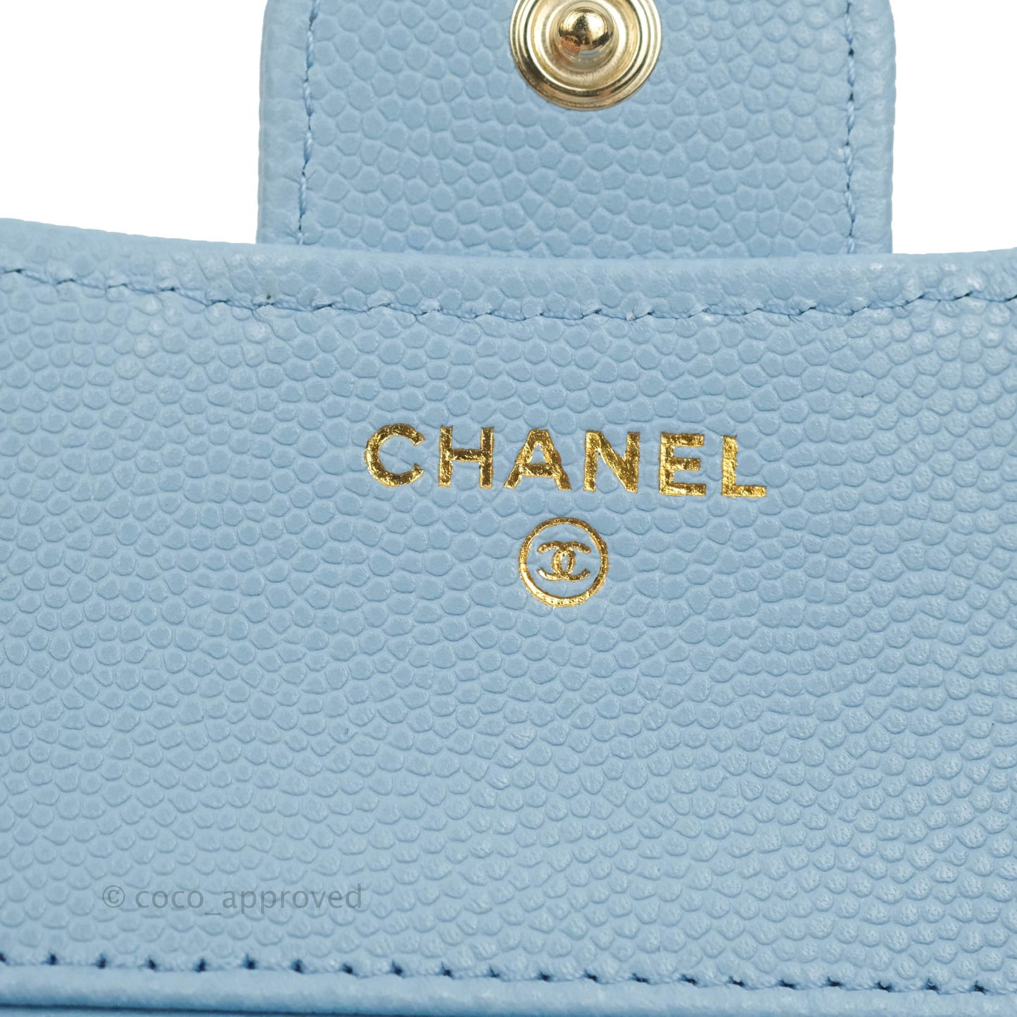 Chanel Classic Flap Wallet Blue Caviar Gold Hardware