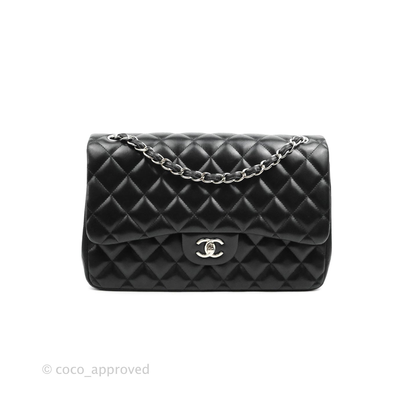 Chanel Jumbo Double Flap Black Lambskin Silver Hardware⁣⁣