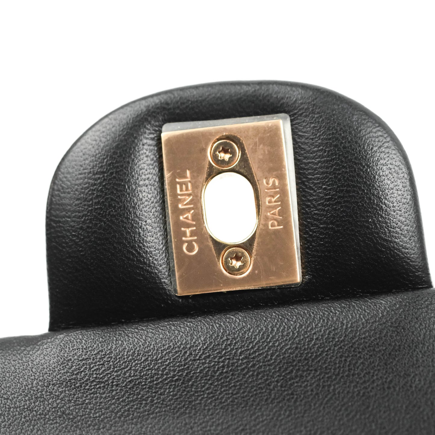 Chanel Small Classic Quilted Flap Black Lambskin Rose Gold Hardware