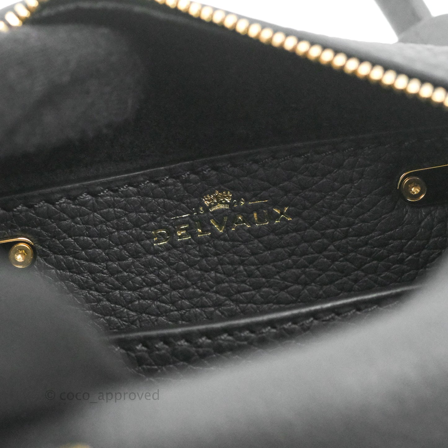 Delvaux Cool Box Nano Taurillon Soft Grained Calfskin Black Gold Hardware