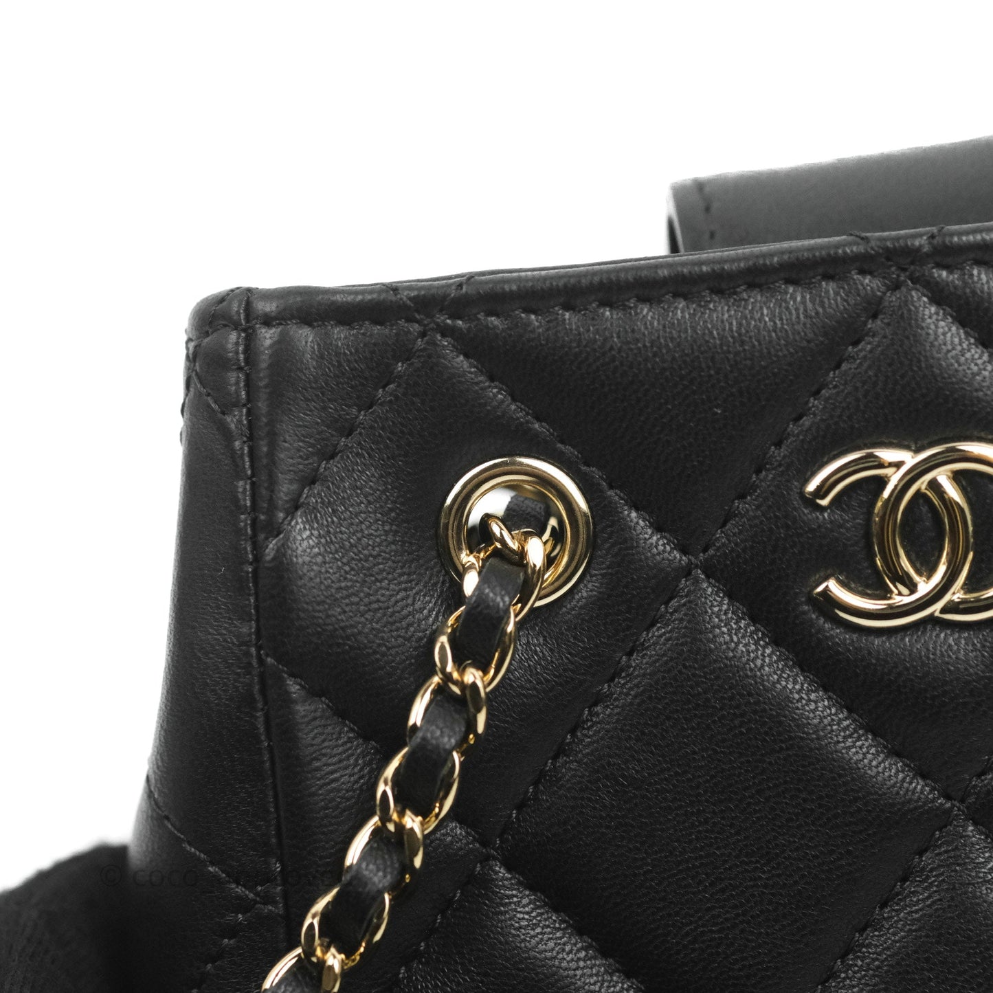 Chanel Mini Clutch With Chain Black Lambskin Gold Hardware 22C