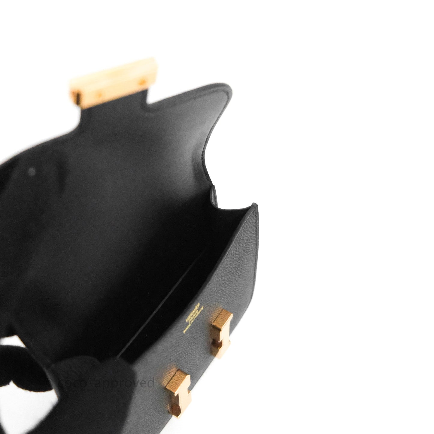 Hermès Constance Slim Wallet Black Epsom Rose Gold Hardware