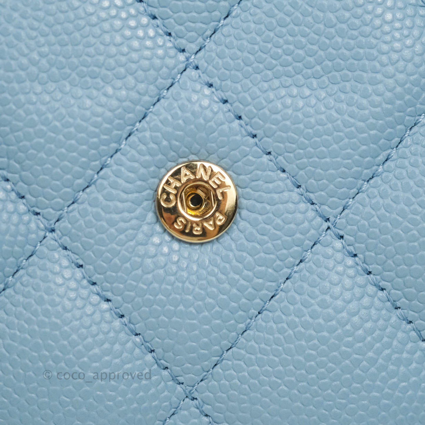 Chanel Classic Flap Wallet Blue Caviar Gold Hardware