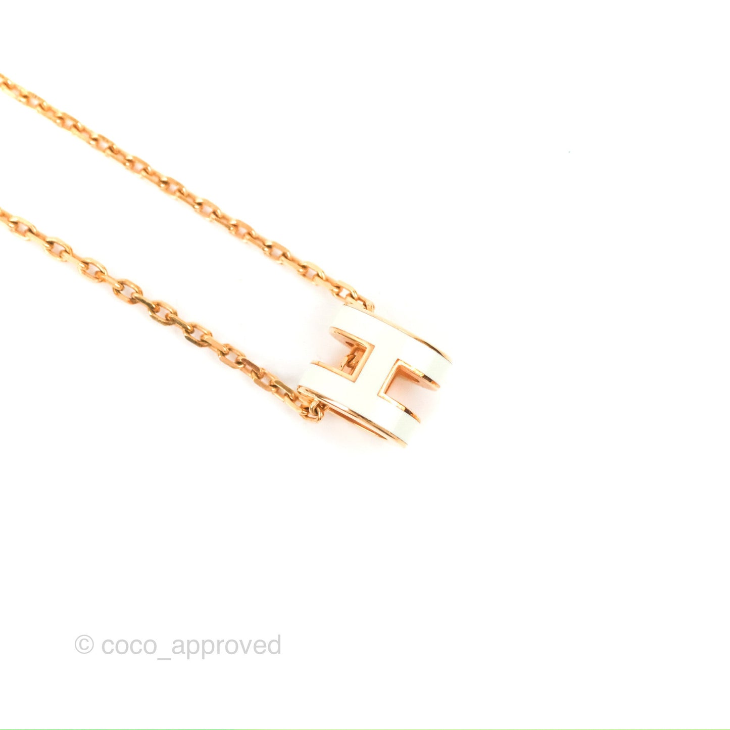 Hermès Mini Pop H Pendant Necklace Vert Fizz Rose Gold Hardware
