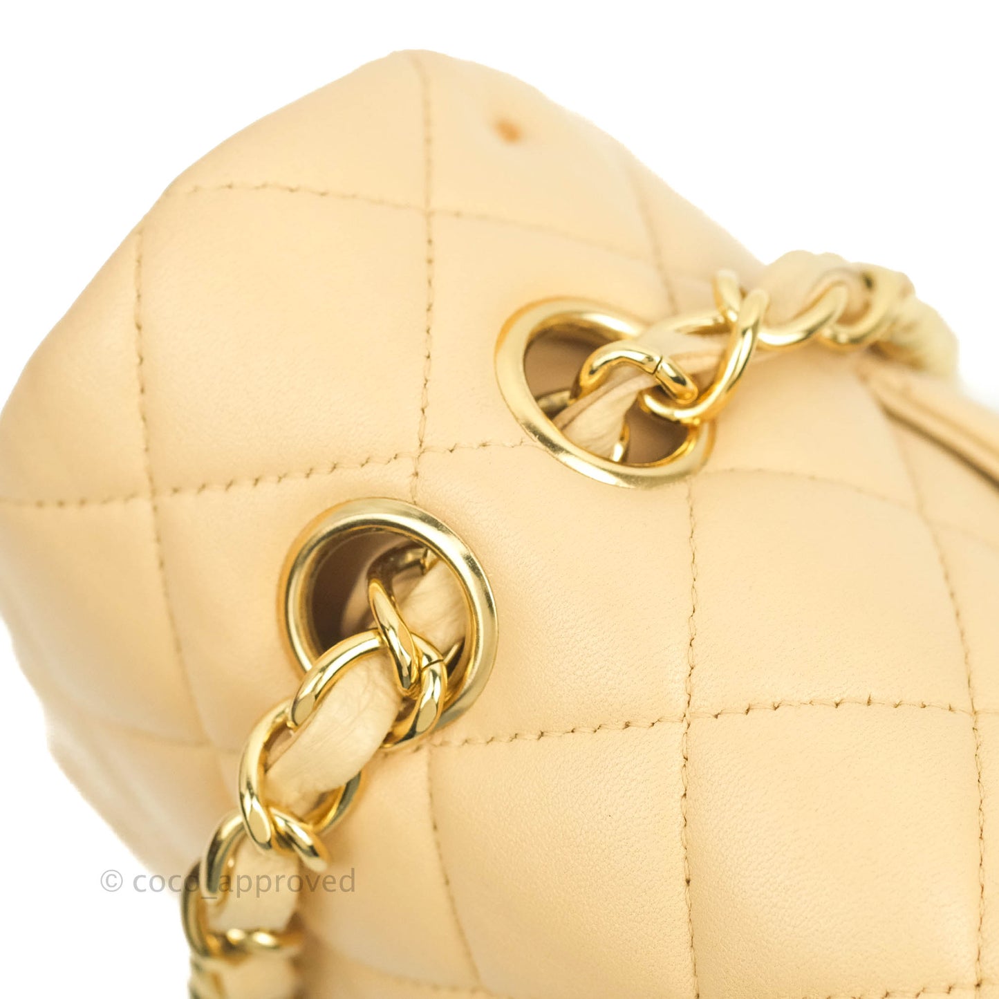 Chanel Classic M/L Medium Flap Quilted Beige Lambskin Gold Hardware
