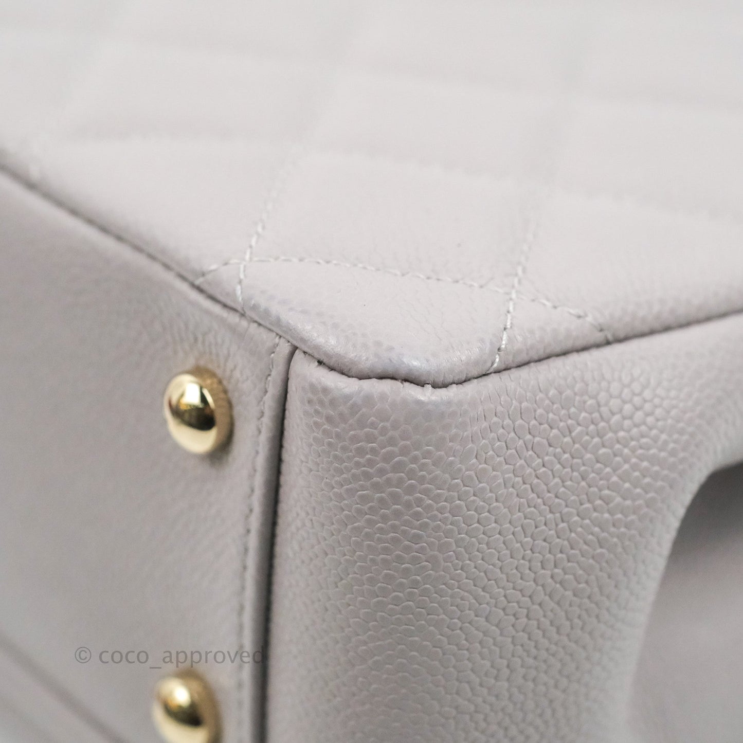 Chanel Quilted Medium Business Affinity Flap Grey Caviar Gold Hardware