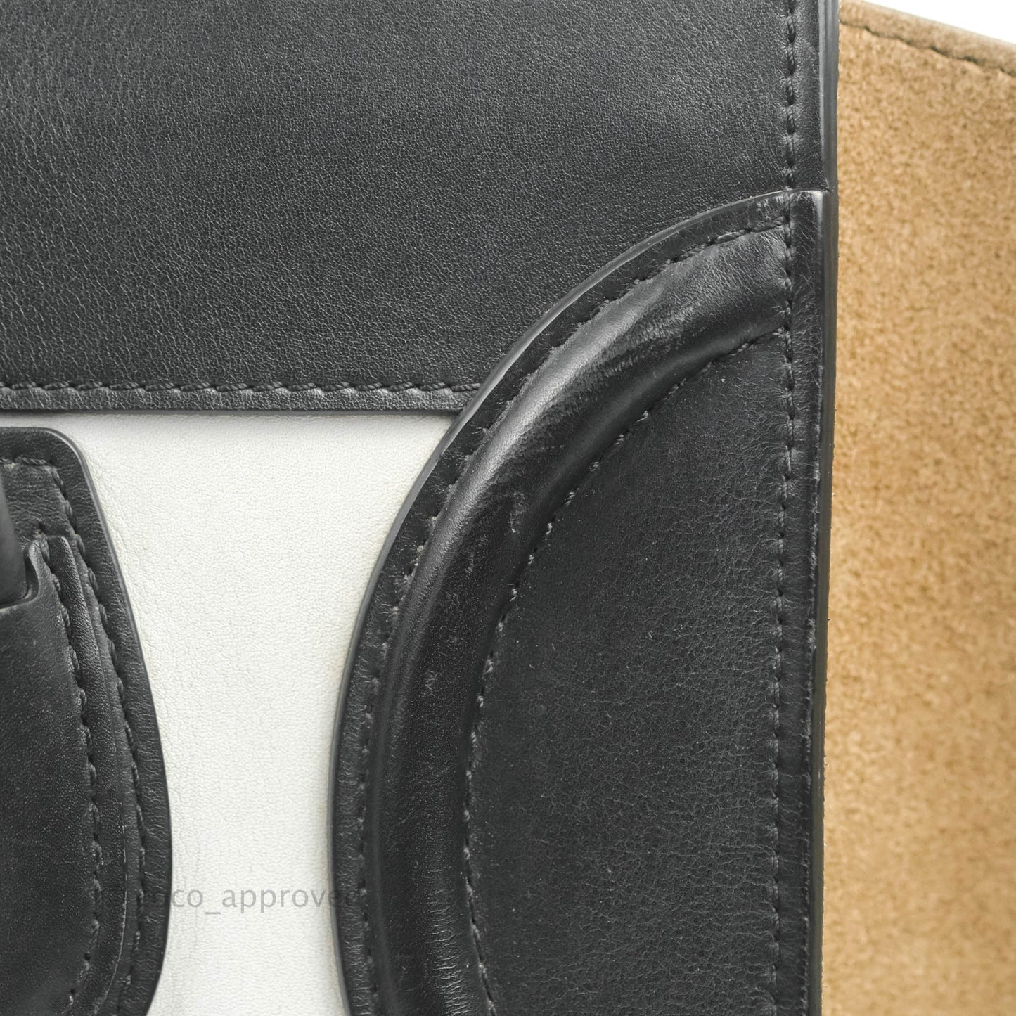 Celine Mini Luggage Bag Black/White/Brown Calfskin