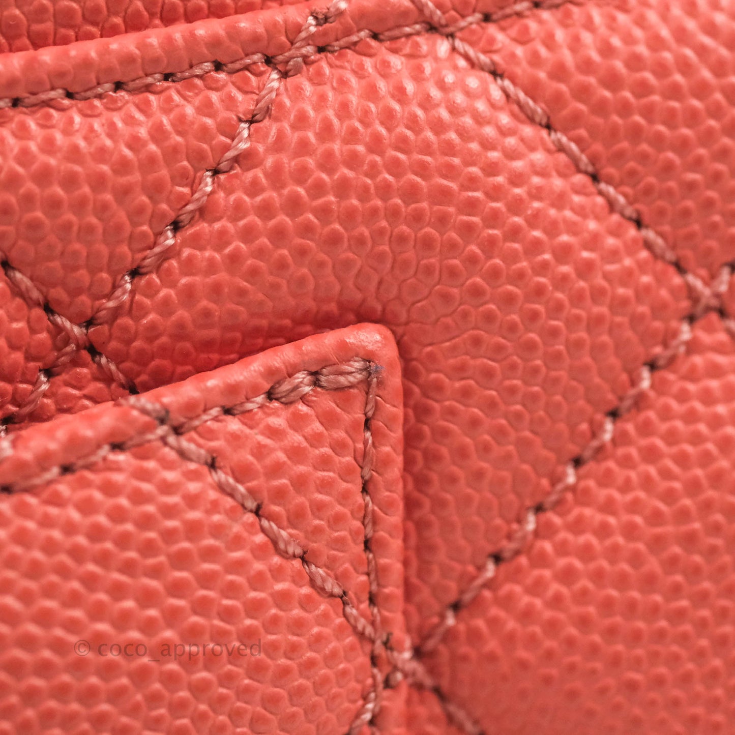 Chanel Small Quilted Coco Handle Coral Pink Caviar Gold Hardware