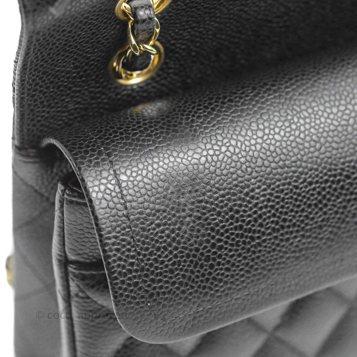Chanel Classic M/L Medium Double Flap Black Caviar Gold Hardware
